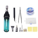 Portable Gas Soldering Iron Kit Pen Type Adjustable Temperature Cordless Butane Solder Set Inflatable 8ML Welding Tool for Variously Repaired Usage (Delivered Without Gas)