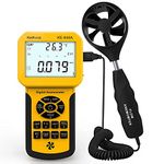 HVAC Anemometer CFM Wind Speed Meter, Kethvoz Digital Airflow Tester Measure Air Velocity Volume Temperature for AC System, Industrial Anemometro with Backlight MAX MIN AVG Data Storage 846A