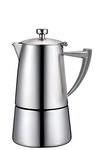 Cuisinox Roma Satin Stainless Steel Moka Pot Stovetop Espresso Maker, 4-Cup (6 oz)