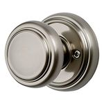 Baldwin Alcott, Half Dummy Door Knob, Non-Turning Door Handle for Closet, French Door, with Microban Protection, in Satin Nickel