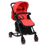 LuvLap Cosmos 2 in 1 Stroller Cum Rocker for Baby & Kids of 6 to 36 Months, Light-weight, Compact Travel friendly Pram (Red)