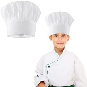 Yolev Chef Hat for Kids Chef Toques Kitchen Chef Caps for Cooking, Baking, Party Favors, Home Kitchen, School, and Restaurant White