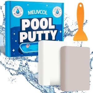 Pool Putty, 17.6 oz Epoxy Putty for Leaks Underwater Or Above, Fix Leaks, Cracks, Filling, Caulking, 2 Part White Pool Sealant Putty for Tile, Concrete, Fiberglass, Cement and Other Surfaces