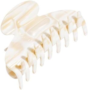 White Hair Clip for Thick Hair, Large Couture Claw Clip for Women, Extra Strong Hold, Damage-Free Comfort, Elegant French Design, Alba Ivory | France Luxe