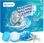 Washing Machine Cleaner Descaler Tablets: Maravello Highly Efficient Laundry Deodorizer - Washer Cleaning Tablets For HE Front Loader And Top Load 6-Month Supply (6 Count, Sea Salt)