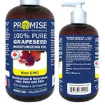 270ml (9oz) PURE GRAPESEED Oil, 100% Pure, Moisturizes & Nourishes Hair, Face and Skin, Cold Pressed + UV Protected, Non GMO, Made in Canada (270ml)