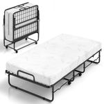 Giantex Folding Bed with 5-Inch Mattress, 75" x 38" Twin Size Foldable Guest Bed w/Sturdy Fold Up Metal Frame, Space Saving Design for Easy Storage, Portable Roll Away Beds with Mattresses for Adults