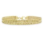 Carissima Gold Women's 9ct Yellow Gold Double Curb Spiga Bracelet of 18cm/7"