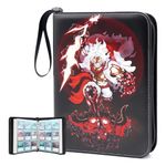 Trading Card Binder for One Piece Card Game,9 Pocket with 50 Sleeves up to 900 Cards One Piece TCG Card Binder,Portable Waterproof Card Storage Bag with Sleeves,one piece anime for card Display Case