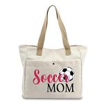 VAMSII Soccer Mom Tote Bag Soccer Player Gifts Soccer Coach Bag for Women Soccer Lover Gifts Soccer Team Gifts Shoulder Bag(Soccer Mom CA)