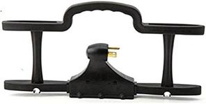 Woods 64827801 H Rack Cord Management System with Three Outlet Power Tap, Black