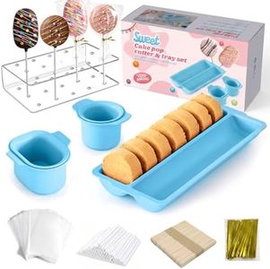 SienFong 354 Pcs Cake Pop Mold Set, Cake Pop Molds Kit, Cake Pop Kit, Includes 3 Molds—a Cake Topper, Wrapping Paper, and a Base—perfect for Birthday Parties, Family Gatherings, and Home Baking (Blue)