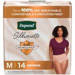 Depend Silhouette Adult Incontinence and Postpartum Underwear for Women; Medium; Maximum Absorbency; Black; Pink and Berry; 14 Count; Packaging May Vary