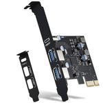 USB PCIE Card 18W Power Delivery, PCI Express 3 Port (Type C, 2 x Type A) PCIe USB 3.0 Fast Charging Card Expansion Card with Low Profile Bracket for Desktop PC Windows XP/7/8/10 and Mac OS