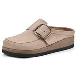 WHITE MOUNTAIN Women's Bueno Mule, Beach Wood/Suede, 6