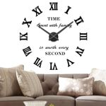 Vangold Large DIY Frameless Wall Clock Modern Mute 3D Wall Clock Mirror Stickers Home Office Decorations