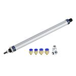 uxcell Pneumatic Air Cylinder 16mm Bore 200mm Stroke with Y Connector and Quick Fittings, MAL 16x200, for Automatic Equipment