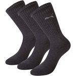 PUMA Unisex Sport 3p Socks, Dark Grey, 9-11 UK