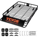 VEVOR Roof Rack Cargo Basket, 64" x 39" x 6" Rooftop Cargo Carrier with Extendable, Heavy-Duty 200 LBS Capacity Universal Roof Rack Basket, Luggage Holder for SUV, Truck, Vehicle