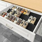 Famhap Spice Drawer Organizer, 6 Tier Expandable from 29.5cm to 59cm Seasoning Rack Tray Insert for Kitchen Drawers, Spice Rack Drawer for Spice Jars(Jars not included)