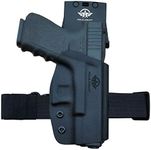 Glock 19 Holster, Kydex OWB Holster For Glock 19 19x / Glock 23 25 32 / Glock 17 22 31 / Glock 26 27 30s (Gen 3 4 5) CZ P10 Pistol Case Waistband Outside Carry 1.5-2 Inch Belt Clip (Black, Right Hand)