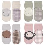 Simpeak Baby Socks, 4 Pairs Kids Socksin Spring and Summer Non Slip Infant Toddler Socks with Grips Children Gift Socks for Boys Girls 0-12 Month -2