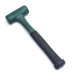 SATA 1 3/8"(35mm) Dead Blow Hammer, 14 oz.(400g) Head Weight and 10 1/4"(260mm) Length, with a Soft Green Impact-Absorbing Rubber Head - ST92901SC