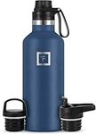 IRON °FLASK Sports Water Bottle - 945 ml, 3 Lids (Spout Lid), Vacuum Insulated Stainless Steel, Hot Cold, Double Walled, Thermo Mug, Standard Metal Canteen (Twilight Blue)