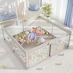 ZEEBABA Baby Playpen, Play pen for Baby (59x59x27inch), Kids Safety Play Pen for Babies and Toddlers, Extra Large Playpen, Parc Pour Bébé, Baby Play Yard Fence Gives Mommy a Break