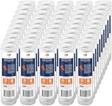 Aquaboon Whole House 5 Micron 10 x 2.5 String Wound Sediment Water Filter Cartridge Replacement Compatible with Well Water Filter WHKF-WHSW, 50-Pack