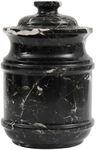 Radicaln Marble Urn 8" Black Handmade Funeral Urn, Cremation Urn for Women and Men - Keepsake for Human Ash Storage