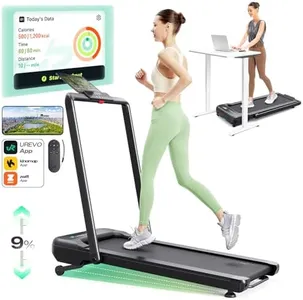 UREVO Walking Pad Treadmill with Auto Incline, Treadmills for Home, Foldable Treadmill Desk, Under Desk Walking Pad with Handle Bar, UREVO SmartCoach App, Remote Control, LED Display, 265 Lbs Capacity