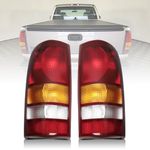 Tail Lights Housing Assembly Compatible with 1999-2006 Chevy Silverado GMC Sierra 1500 2500 3500, Driver Passenger Side Taillights Rear without Bulb, GM2800186 19169017 GM2801186 19169018, Red Edge