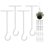 Ceiling Hooks for Hanging Plants,6" Hanging Plant Hooks,Wall Hooks for Plants,Wall Mount Hangers for Basket,Bird Feeders,Lights,Planters,Lanterns,Wind Chimes,Indoor&Outdoor Decoration White