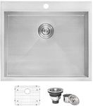 Ruvati Topmount Laundry Utility Sink 25" x 22" x 12" Deep 16 Gauge Stainless Steel - RVU6010