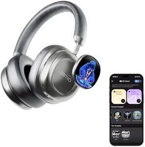 MorningBlues VWS X1 Wireless Over Ear Bluetooth Headphones, Noise Cancelling Headphones with 40mm Jamo Drivers, Dual OLED Touchscreen, APP Control, 60H Playtime, Silver
