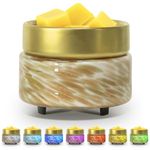 Scented Wax Melt Warmer Electric – Art-Glass Candle Wax Melt Warmer, 3-in-1 Wax Melter Burner, Fragrance Warmer for Scented Candles, Wax Melts and Tarts Essential Oils to Home Office, Gift & Decor