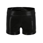 Girls Dance Short Gymnastics Athletic Shorts Sparkle Glitter Tumbling Bottoms, Black, 7-8 Years