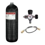 TUXING 4500psi Carbon Fiber Air Tank 6.8L, PCP Paintball Compressed Air System with Valve Regulator Gauge for PCP Air Rifles Diving Scuba