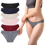 Aijolen Women Cotton Underwear Sexy Stretch Bikini Panties Low Waist Hipster Breathable Briefs with Lace Multipack S-XL