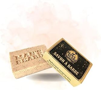 Man's beard - Savon exfoliant surgras au lait de chèvre alpine - Aide la pousse de la barbe - Retire les impuretés - 100% Naturel - 100 gr - Fabriqué en France
