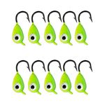 Azjachiny - Tungsten Jig Kit (10 Jigs) (Size: 7mm) Jigs Winter Ice Fishing Jigs for Crappie Perch Bluegill Bass Whitefish Walleye (Green)