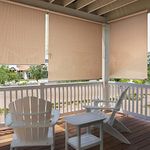 HIPPO - HDPE Fabric - Pre-Assembled Roller Shade Blinds with Crank Handle(Wall Mount) - 95% Sun & UV Blockage (3 FT X 5 FT, Persian Beige)