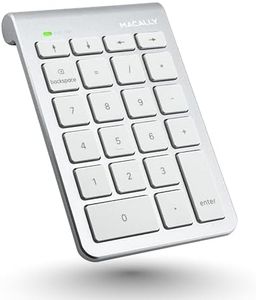 Macally Bluetooth Number Pad for Laptop - Wireless Numeric Keypad - 22 Key Numeric Keypad for Data Entry, Numpad Compatible with Mac, iMac, MacBook, iPad, iPhone, iOS, Laptop, PC, Android - Silver