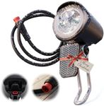 Headlight for Ebike - 2 Pin Connector 6-60V LED Ebike Light with Easy to Install Stainless Steel Bracket, Plastic Housing, 20 Lm Brightness, Weather Resistant - E Bike Light for Nighttime Rides