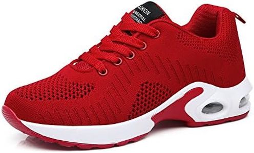 FLARUT Running Shoes Womens Lightweight Fashion Soprt Sneakers Casual Walking Athletic Non Slip(Red, EU36)