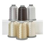 Glide Thread Kit The Perfect Blend - Set of 6 Neutral Colors - 5,500yds Each Spool - Trilobal Polyester Thread No.40 for Quilting - Super Sheen, No Lint, Colourfast - Ideal for Embroidery and Sewing