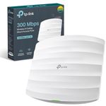 TP-Link N300 Wireless Ceiling Mount Access Point, Support Passive PoE and Direct Current, Easily Mount to Wall or Ceiling, Simply Managed by Free EAP Controller Software (EAP110)