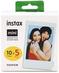 instax mini instant film 50 shot pack, white border, suitable for all instax mini cameras and printers