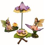 PRETMANNS Fairies for Fairy Gardens - Fairy Garden Accessories, Fairy Garden Ornaments - Miniature Fairy Garden with Garden Fairy Figurines - Fairy Garden Kit - Fairy Tea Party Set 8 Pieces